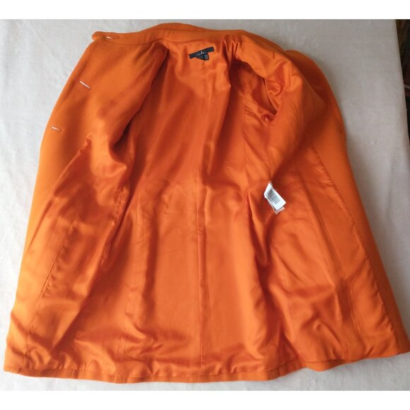 NWOT Orange small wool coat Jean Basic ptp 16'' - Picture 4 of 16